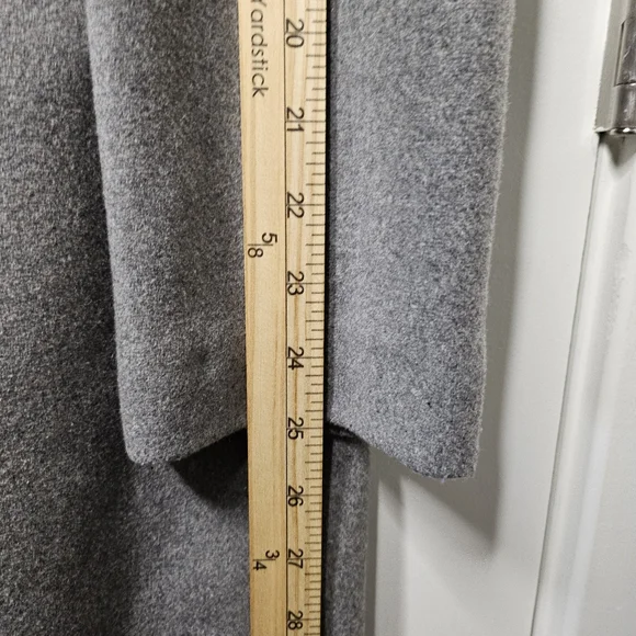 1 Madison Gray Wool Blend Tailored Long Coat Notched Collar Classic Chic XL - Picture 14 of 15